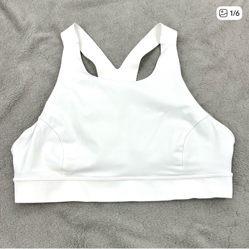 🍋lululemon Fast & Free bra White Nulux Athletic Sporty Yoga Workout (12)